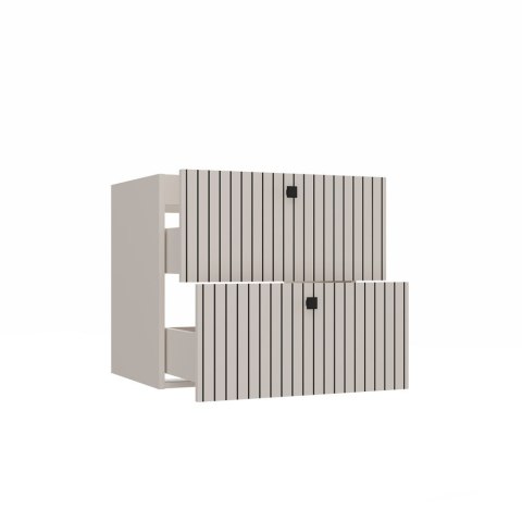WISZĄCA SZAFKA POD UMYWALKĘ TIGO 2 SZUFLADY RYFLOWANY FRONT KOLOR: KASZMIR