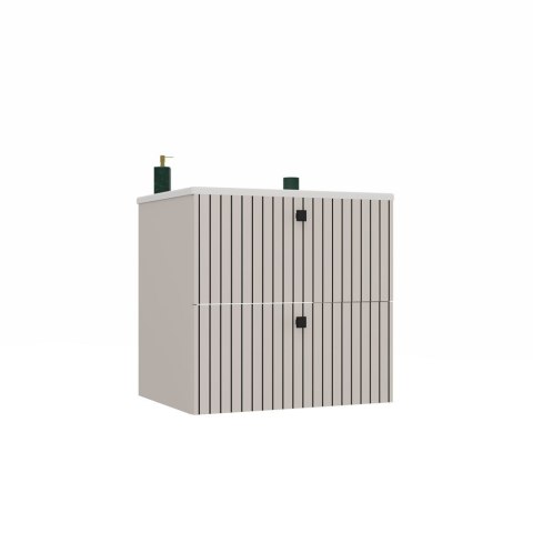 WISZĄCA SZAFKA POD UMYWALKĘ TIGO RYFLOWANY FRONT + UMYWALKA KOLOR: KASZMIR