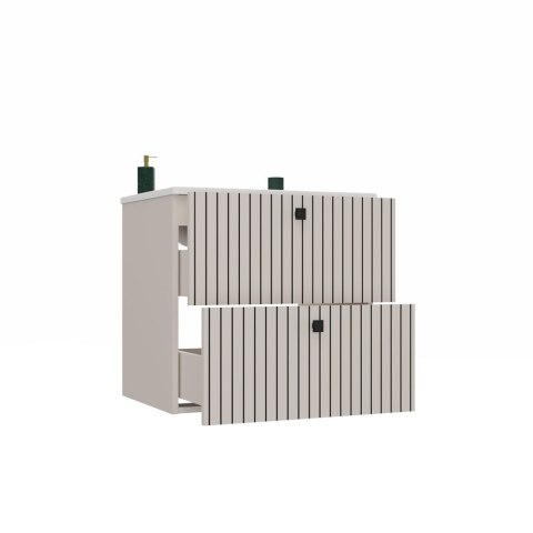 WISZĄCA SZAFKA POD UMYWALKĘ TIGO RYFLOWANY FRONT + UMYWALKA KOLOR: KASZMIR