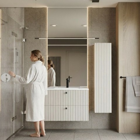 WISZĄCA SZAFKA POD UMYWALKĘ TIGO 2 SZUFLADY RYFLOWANY FRONT KOLOR: KASZMIR