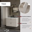 WISZĄCA SZAFKA POD UMYWALKĘ TIGO 2 SZUFLADY RYFLOWANY FRONT KOLOR: KASZMIR