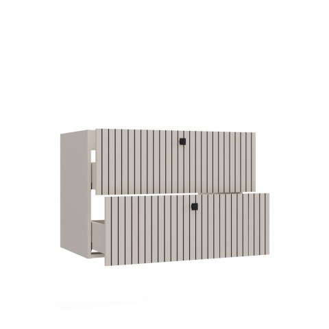 WISZĄCA SZAFKA POD UMYWALKĘ TIGO 2 SZUFLADY RYFLOWANY FRONT KOLOR: KASZMIR