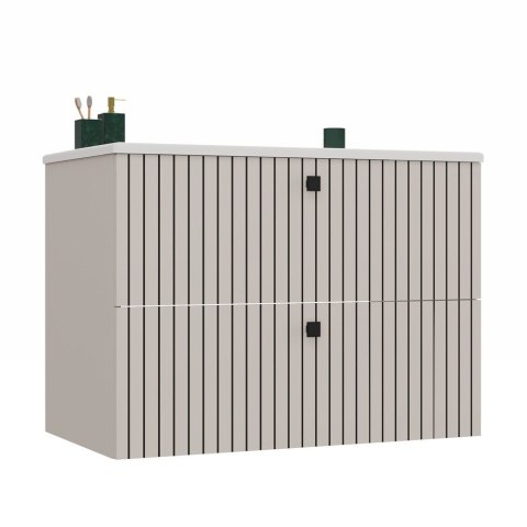 WISZĄCA SZAFKA POD UMYWALKĘ TIGO RYFLOWANY FRONT + UMYWALKA KOLOR: KASZMIR