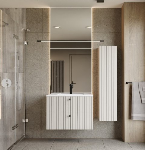 WISZĄCA SZAFKA POD UMYWALKĘ TIGO RYFLOWANY FRONT + UMYWALKA KOLOR: KASZMIR