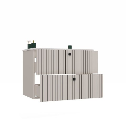 WISZĄCA SZAFKA POD UMYWALKĘ TIGO RYFLOWANY FRONT + UMYWALKA KOLOR: KASZMIR