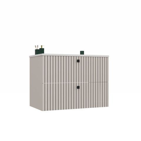 WISZĄCA SZAFKA POD UMYWALKĘ TIGO RYFLOWANY FRONT + UMYWALKA KOLOR: KASZMIR