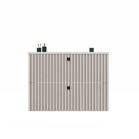 WISZĄCA SZAFKA POD UMYWALKĘ TIGO RYFLOWANY FRONT + UMYWALKA KOLOR: KASZMIR