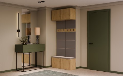 GARDEROBA HAGA DO PRZEDPOKOJU 2X WIESZAK Z SIEDZISKIEM DĄB ARTISAN