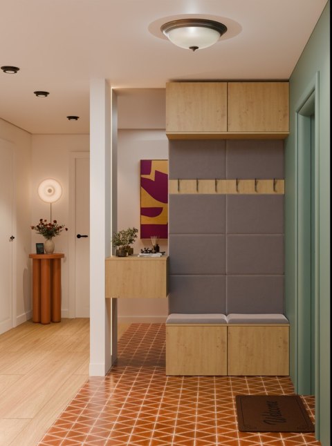 GARDEROBA HAGA DO PRZEDPOKOJU 2X WIESZAK Z SIEDZISKIEM DĄB ARTISAN