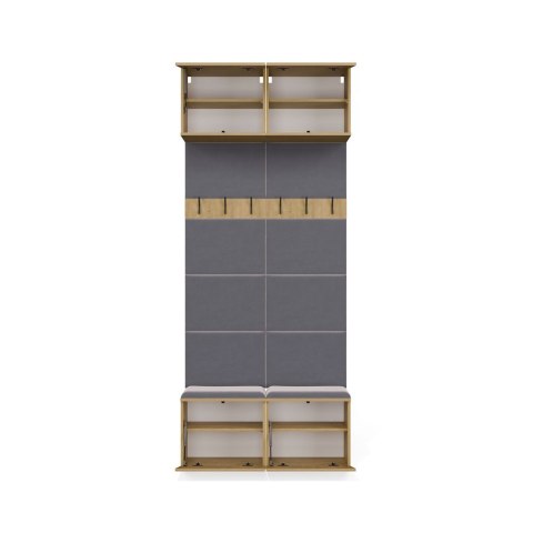 GARDEROBA HAGA DO PRZEDPOKOJU 2X WIESZAK Z SIEDZISKIEM DĄB ARTISAN