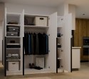 DUŻA SZAFA SENSO 4 DRZWI 200CM CZARNE UCHWYTY DO SALONU SYPIALNI BIAŁY MAT