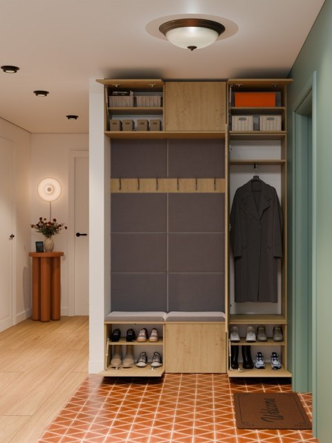 GARDEROBA HAGA DO PRZEDPOKOJU SZAFA 2X WIESZAK Z SIEDZISKIEM DĄB ARTISAN