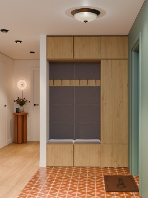 GARDEROBA HAGA DO PRZEDPOKOJU SZAFA 2X WIESZAK Z SIEDZISKIEM DĄB ARTISAN