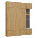 GARDEROBA HAGA DO PRZEDPOKOJU 3X SZAFA WIESZAK Z SIEDZISKIEM DĄB ARTISAN