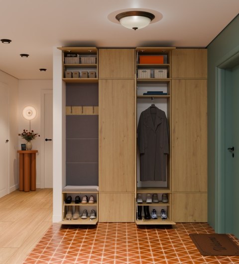 GARDEROBA HAGA DO PRZEDPOKOJU 3X SZAFA WIESZAK Z SIEDZISKIEM DĄB ARTISAN