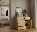 NOWOCZESNA KOMODA MALWA DO SALONU SYPIALNI 5 SZUFLAD 1 DRZWI DĄB ARTISAN