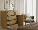 NOWOCZESNA KOMODA MALWA DO SALONU SYPIALNI 5 SZUFLAD 1 DRZWI DĄB ARTISAN