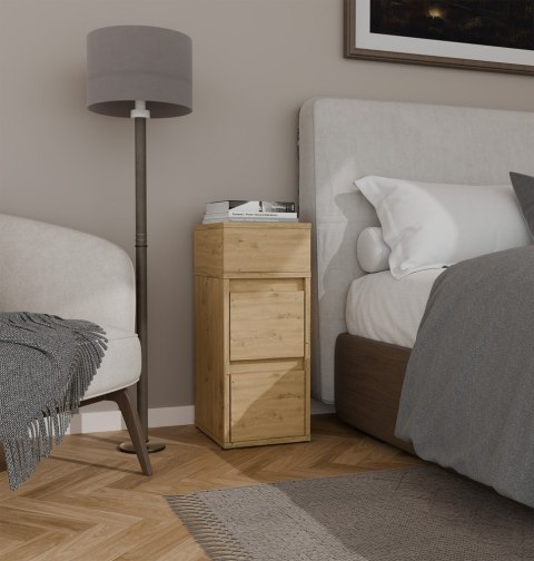 SZAFKA NOCNA YORK STOLIK NOCNY 2 SZUFLADY 1 PÓŁKA DO SYPIALNI DĄB ARTISAN