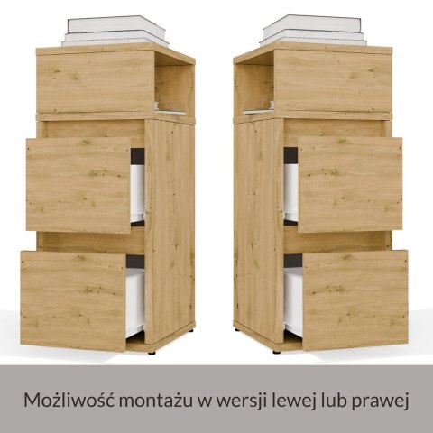 SZAFKA NOCNA YORK STOLIK NOCNY 2 SZUFLADY 1 PÓŁKA DO SYPIALNI DĄB ARTISAN