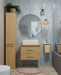 SZAFKA ŁAZIENKOWA NEL 60CM POD UMYWALKĘ WISZĄCA 2 SZUFLADY DĄB ARTISAN