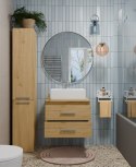 SZAFKA ŁAZIENKOWA NEL 60CM POD UMYWALKĘ WISZĄCA 2 SZUFLADY DĄB ARTISAN