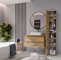 ZESTAW SZAFKA ŁAZIENKOWA NEL WISZĄCA Z UMYWALKĄ 2 SZUFLADY DĄB ARTISAN