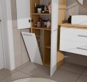 SZAFKA ŁAZIENKOWA NEL SŁUPEK Z KOSZEM NA PRANIE DĄB ARTISAN / BIAŁY MAT