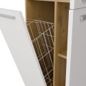 SZAFKA ŁAZIENKOWA NEL SŁUPEK Z KOSZEM NA PRANIE DĄB ARTISAN / BIAŁY MAT