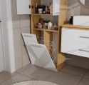 SZAFKA ŁAZIENKOWA NEL SŁUPEK 2 KOSZE NA PRANIE DĄB ARTISAN / BIAŁY MAT