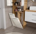 SZAFKA ŁAZIENKOWA NEL SŁUPEK 2 KOSZE NA PRANIE DĄB ARTISAN / BIAŁY POŁYSK
