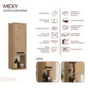 SZAFKA ŁAZIENKOWA MEXY WISZĄCA SŁUPEK 1 DRZWI 3 PÓŁKI DĄB ARTISAN