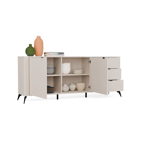ELEGANCKA SZEROKA KOMODA CORDOBA 3 SZUFLADY CICHY DOMYK KOLOR: KASZMIR