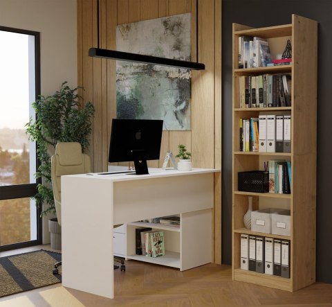REGAŁ RIMINI SZAFKA 50CM 7 PÓŁEK DO BIURA SALONU DĄB ARTISAN