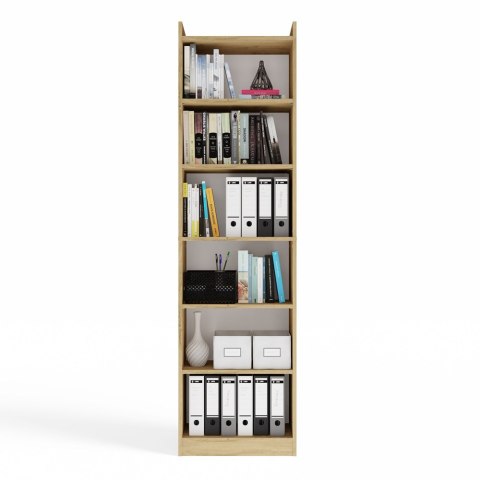 REGAŁ RIMINI SZAFKA 50CM 7 PÓŁEK DO BIURA SALONU DĄB ARTISAN
