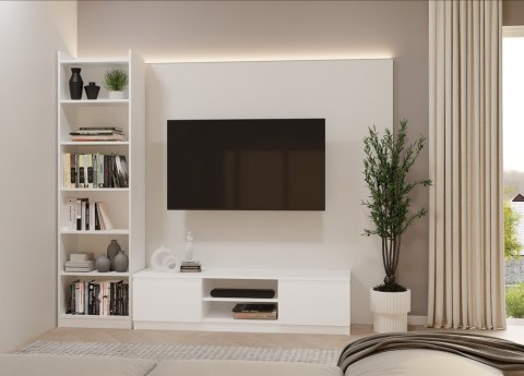 REGAŁ RIMINI SZAFKA 50CM 7 PÓŁEK DO BIURA SALONU BIAŁY MAT