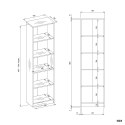 REGAŁ SZAFKA 50CM DO BIURA SALONU 5 PÓŁEK DĄB ARTISAN / CZARNE OBRZEŻA