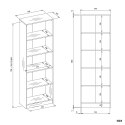 REGAŁ SZAFKA 60CM DO BIURA SALONU 5 PÓŁEK DĄB ARTISAN / CZARNE OBRZEŻA