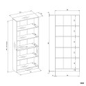 REGAŁ SZAFKA 80CM DO BIURA SALONU 5 PÓŁEK DĄB ARTISAN / CZARNE OBRZEŻA