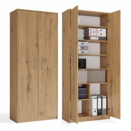 REGAŁ ZAMYKANY OLIV 8 PÓŁEK DO SALONU BIURA POKOJU DĄB ARTISAN