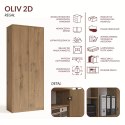 REGAŁ ZAMYKANY OLIV 8 PÓŁEK DO SALONU BIURA POKOJU DĄB ARTISAN