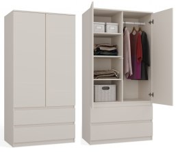 SZAFA DWUDRZWIOWA MALWA 90CM 2 SZUFLADY KOLOR: KASZMIR