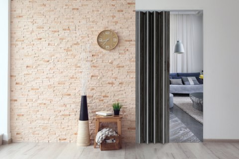 Drzwi harmonijkowe 001P DĄB GRAFIT MAT - 80 cm Drzwi harmonijkowe 001P DĄB GRAFIT MAT - 80 cm