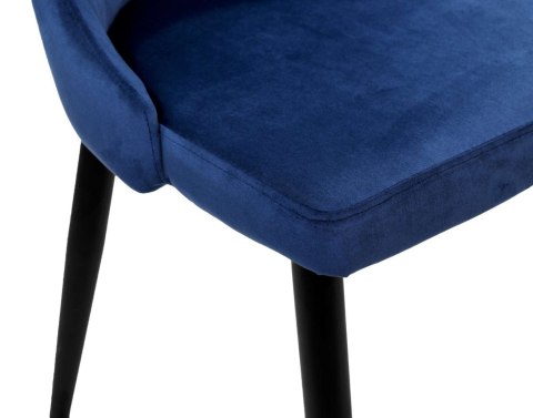 Krzesło welurowe LORIENT VELVET granatowe Krzesło welurowe LORIENT VELVET granatowe